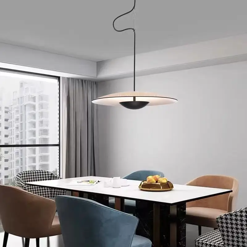 Ltalian Simplicity Elegant Thin Frisbee Pendant Lights Art Creative Plain Dyed Lamps for Living Room Home Decoration Chandeliers