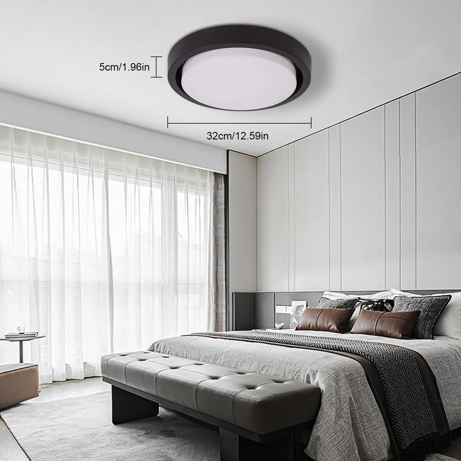 Loyalheartdy 18W Plafond Lamp Flush Mount Led Plafondlamp Ronde Kroonluchter Voor Badkamer Slaapkamer Keuken Wasruimte