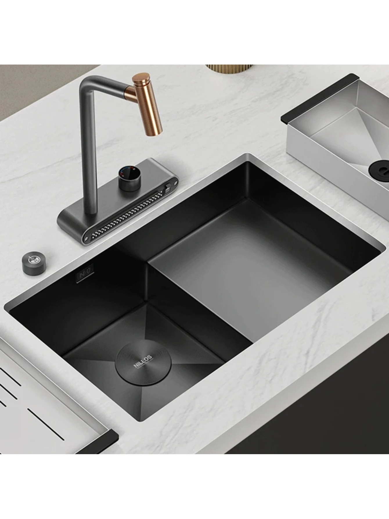 SUS 304 Stainless Steel Handmade Undermount Kitchen Sinks New Nanometer Stepped Kitchen Sink