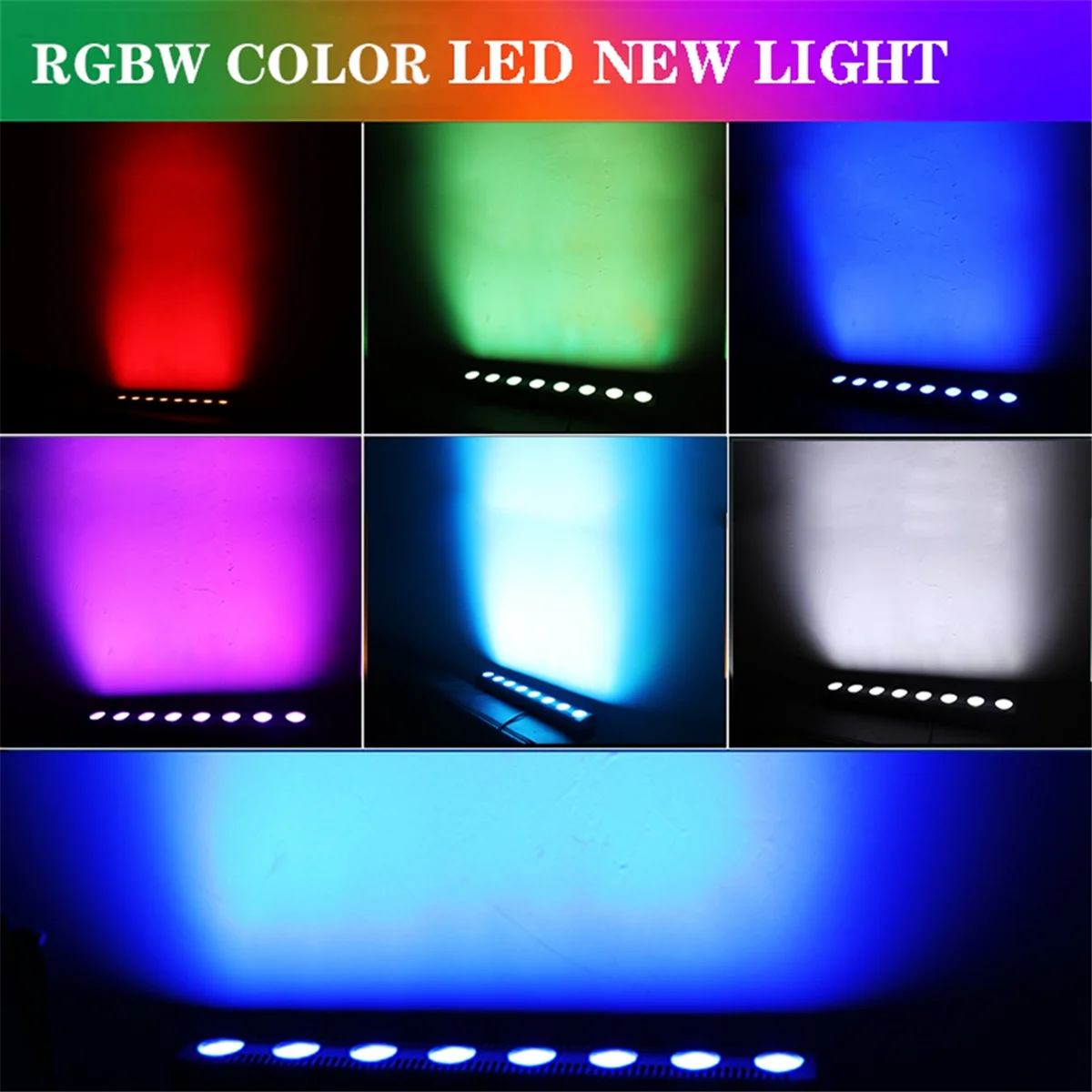 8 LED RGBW 4IN1 DMX Wall Wash Lamp DJ Disco Par Stage Light Effect for Dance Bar Holiday Decorate(EU Plug)