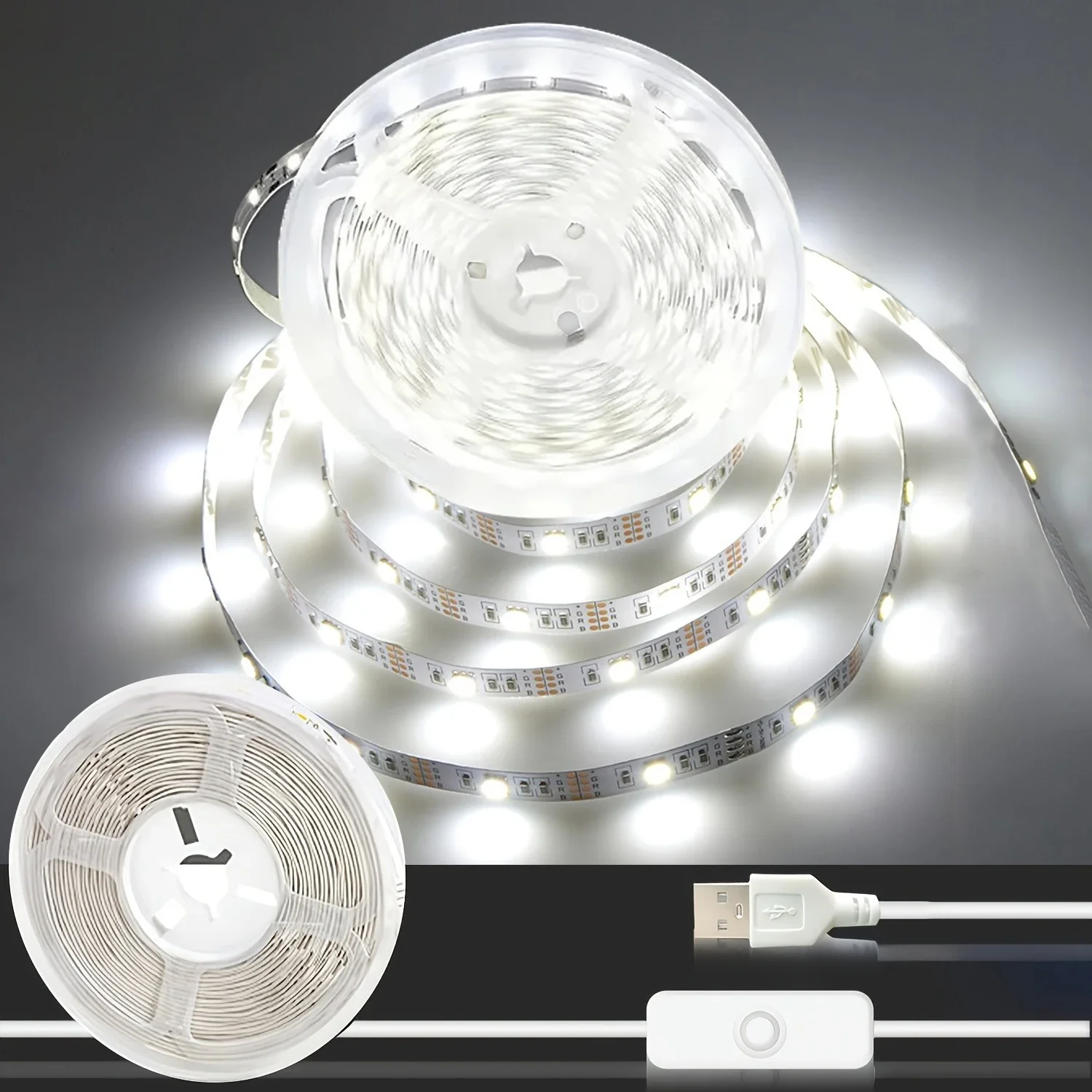 

DC 5V USB LED Strips with ON-OFF Switch 2835 White Warm White LED Strip Light TV Background Lighting Tape Home Decor Lamp Led