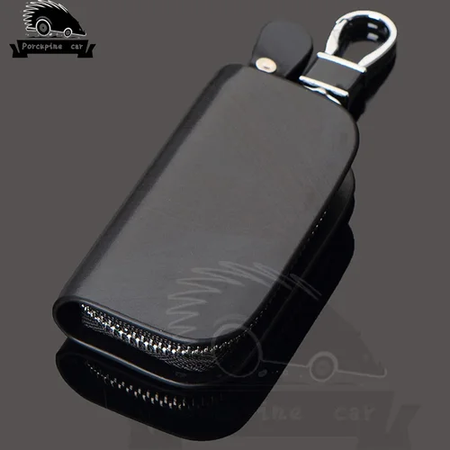 Imagen 2 del producto Funda para llavero de coche de cuero de grano de madera, billetera para llaves, para BMW, Audi, Mercedes, VW, Skoda, Jaguar, Toyota, Lexus, Honda, Hyundai, Kia, Opel