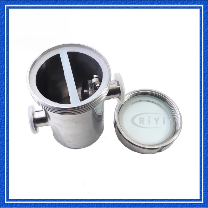 Quick-Install Air Blocker Clamp-Type Partition Anti-Backflow Sight Glass Floor Drain Sight Window Stainless Steel
