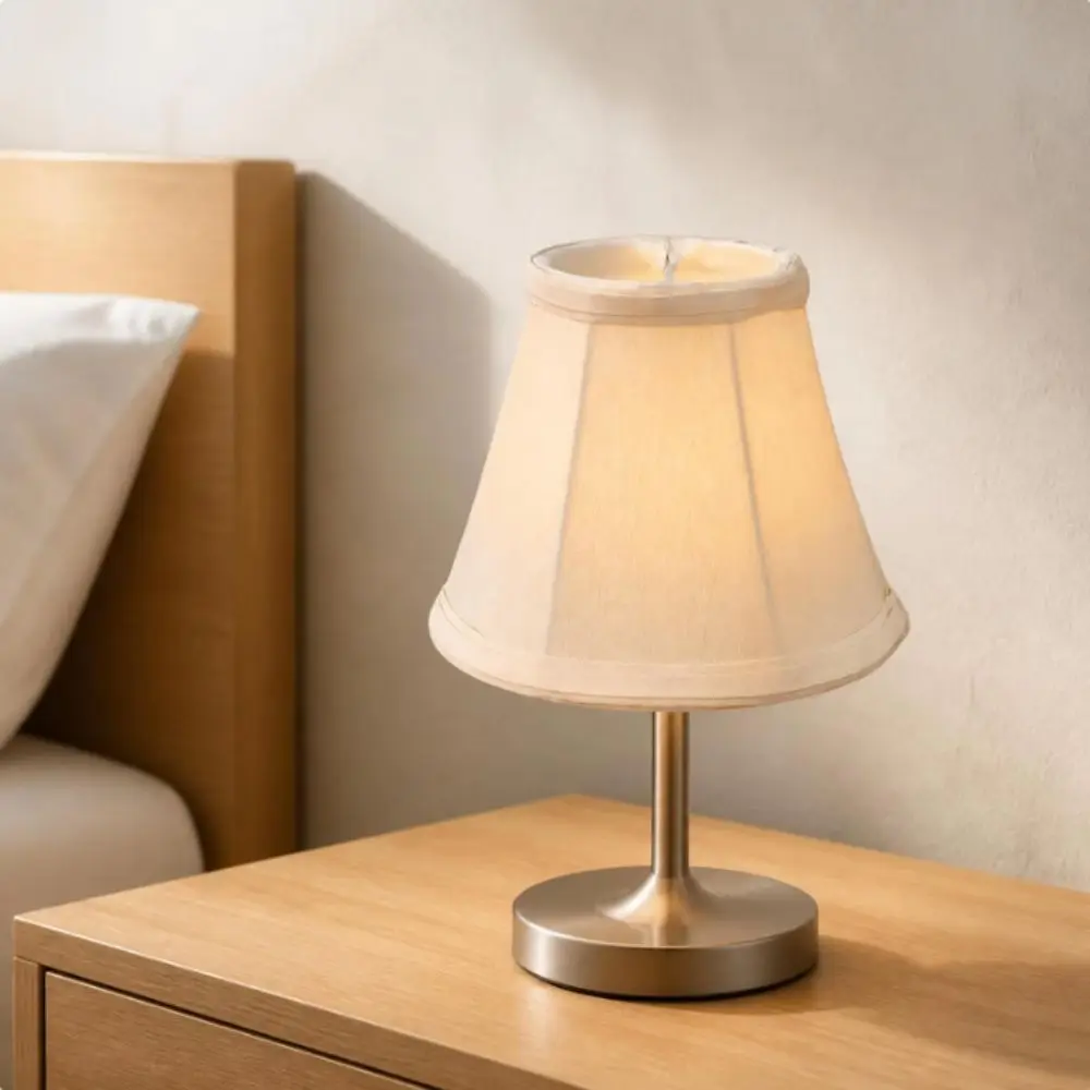 Beige Fabric Lampshade Handmade Natural Texture Lamp Shade Cover Soft Glow Filter Conical Design Lighting Accessories