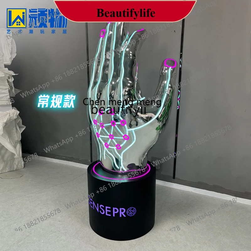 

D178 Luminous Palm Sculpture Fiberglass Mall Display Decoration Ornament Display Device