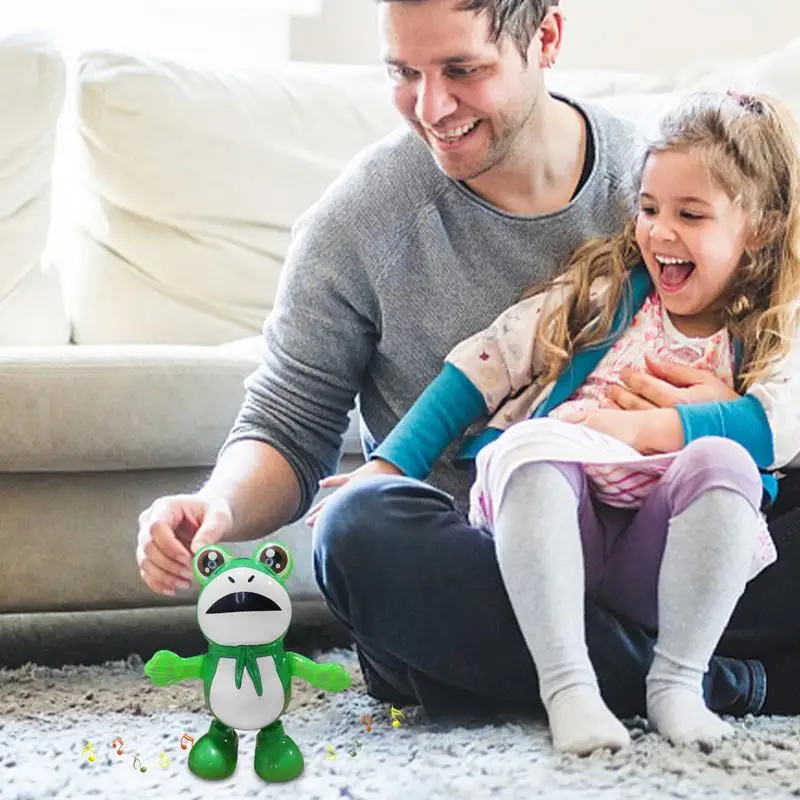 Dansende Kikker Speelgoed Dierenspeelgoed Kinderen Dansen Wandelen Dier Leuk Dierenspeelgoed Oplichten Schattig Elektrisch Speelgoed op batterijen Voor