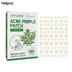 144pcs Hydrocolloid Salicylic Acid Acne Pimple Patches Treatment For Zits Blemishes Tea Tree Oil Acne Patch Redness Repair Care