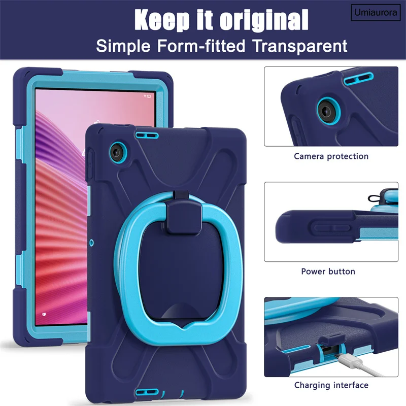 For Lenovo Tab 10.1 inch 2025 TB311FU TB311XU Tablet Case Rotation Hand Ring Shoulder Strap Stand Shockproof Rugged Cover Funda
