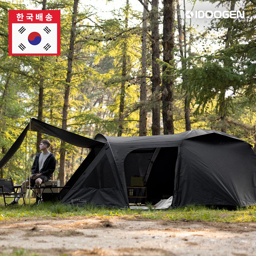 IDOOGEN Mount Pro Dome Edge Tienda de campaña Living Shell Shelter Estilo de sala de estar emocional Estilo túnel Negro [Reacondicionado]