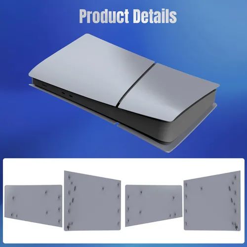 Imagen 2 del producto Accesorios de decoración DIY, placa frontal reemplazable, paneles de carcasa lateral gris del 30 aniversario con pegatina de logotipo para consola PS5 Slim