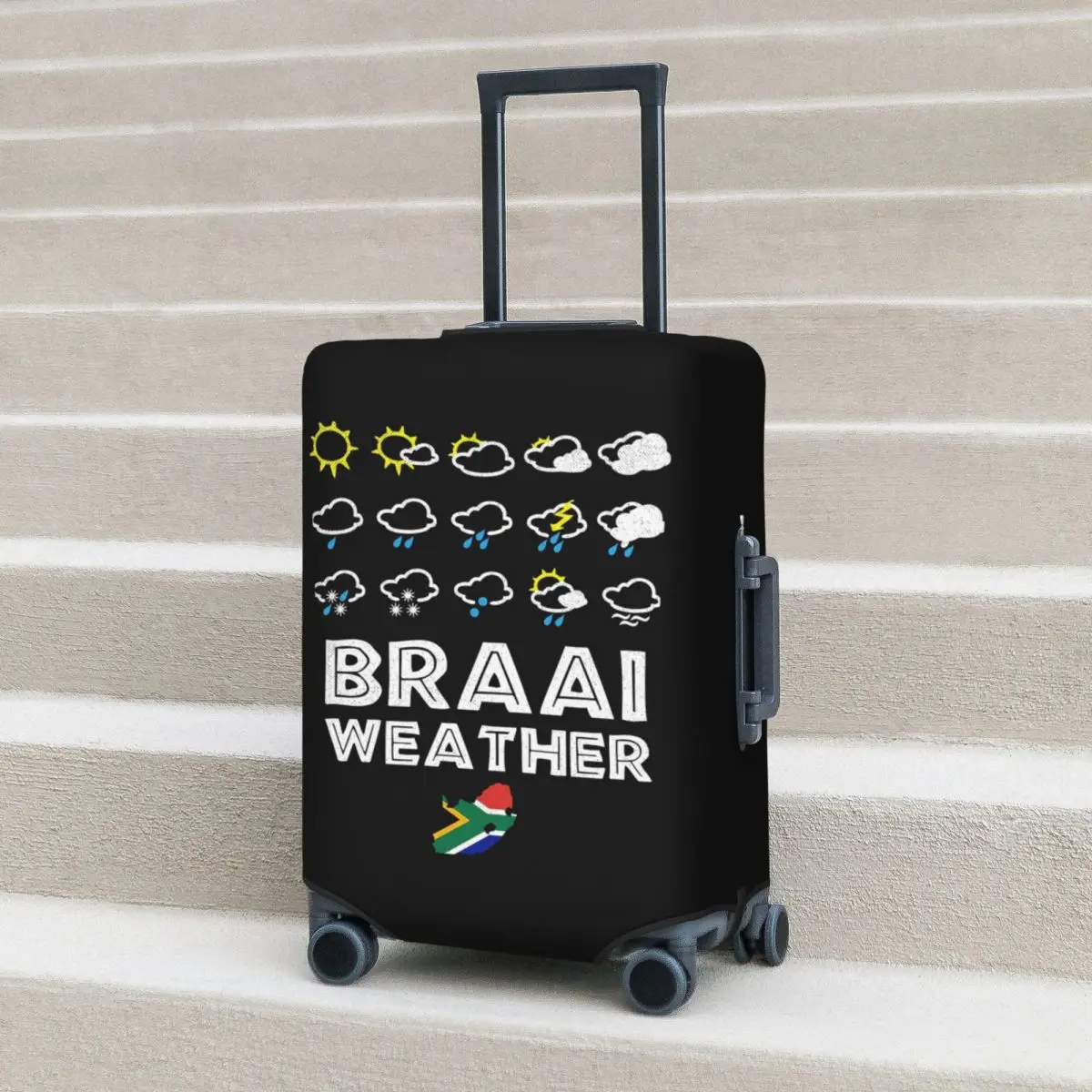 

Braai Weather South Africa Style Suitcase Cover Protection Elastic Travel Luggage Protector Covers for 18-32 Inch