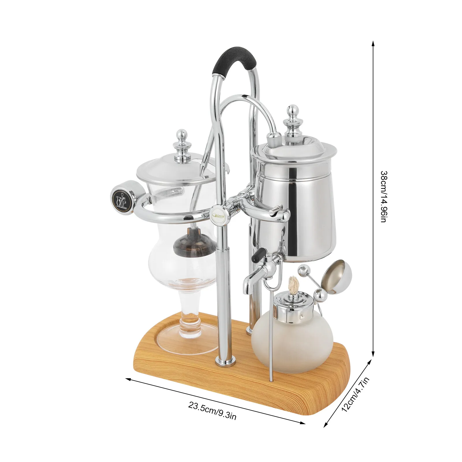 ベルギー/ベルギー王室バランスサイフォンコーヒーメーカー、サイフォンブリューワー、シルバー