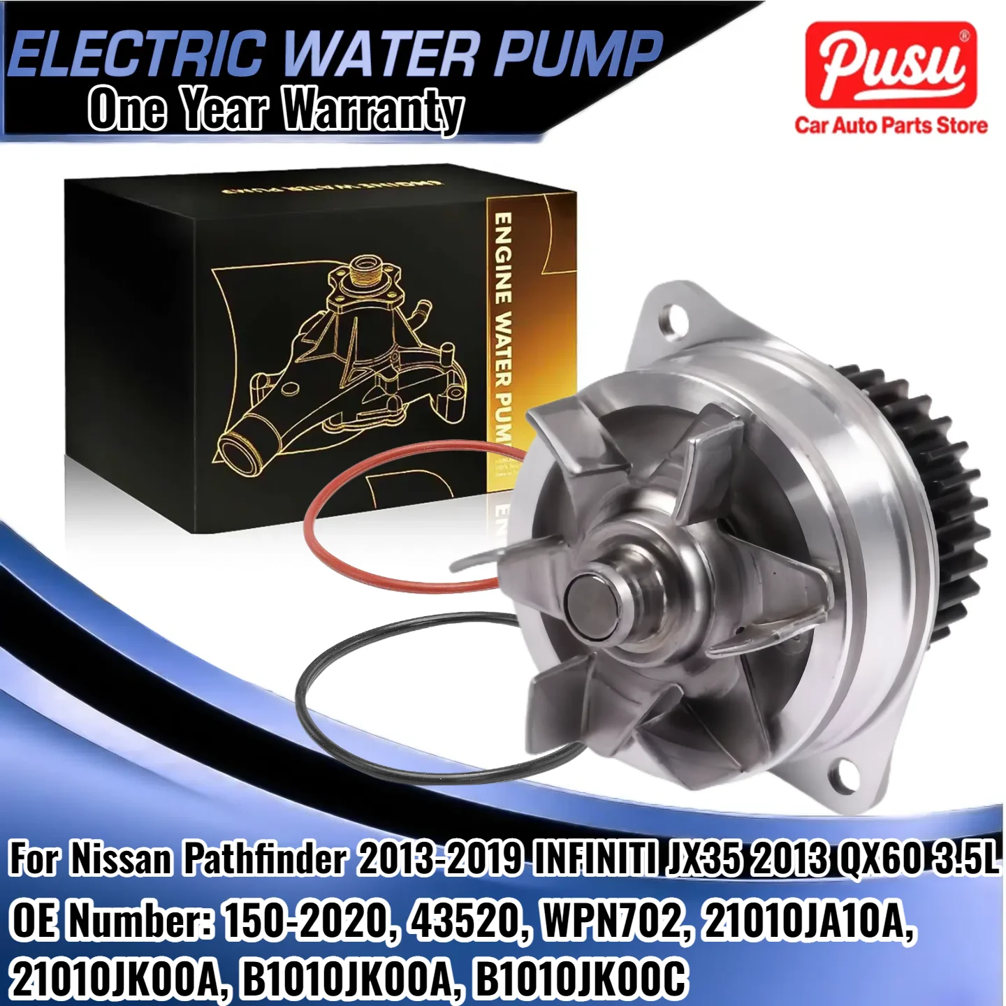 

Engine Water Pump for INFINITI QX60 2014-2020 G25 Nissan Pathfinder 2013-2019 21010JA10A, 21010JK00A
