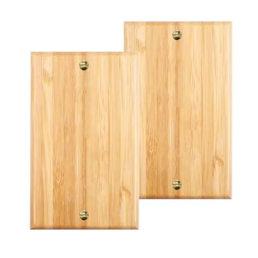 

2PC Solid Wood Light Switch Plate Blank Wall Plate Light Switch Cover Quality Raw Wooden Switch Plate Decorative Wall Plate Bam