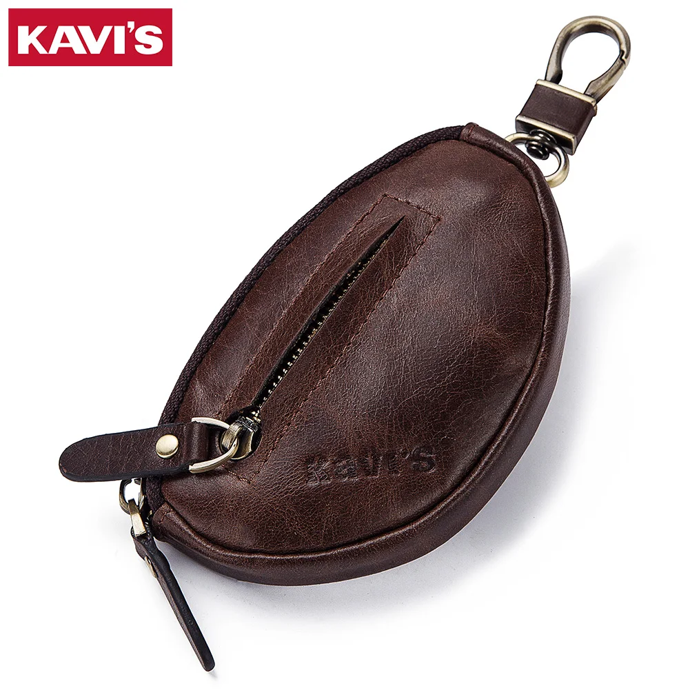 KAVIS The first layer of cowhide coin purse, large capacity, multi-function key case