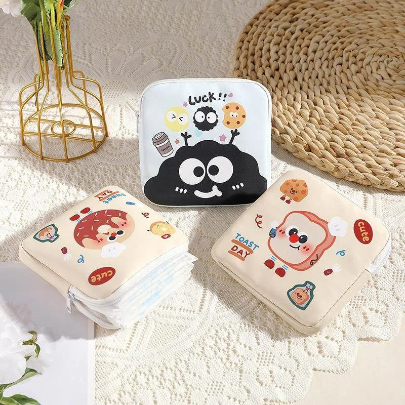 

Очаровательная большая водонепроницаемая кожаная сумка для гигиенических прокладок, женская сумка для менструальных принадлежностей, косметичка, органайзер для хранения