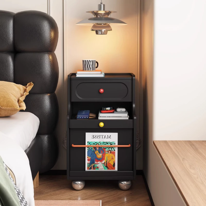 

American ultra-narrow mini bedroom retro chest of drawers