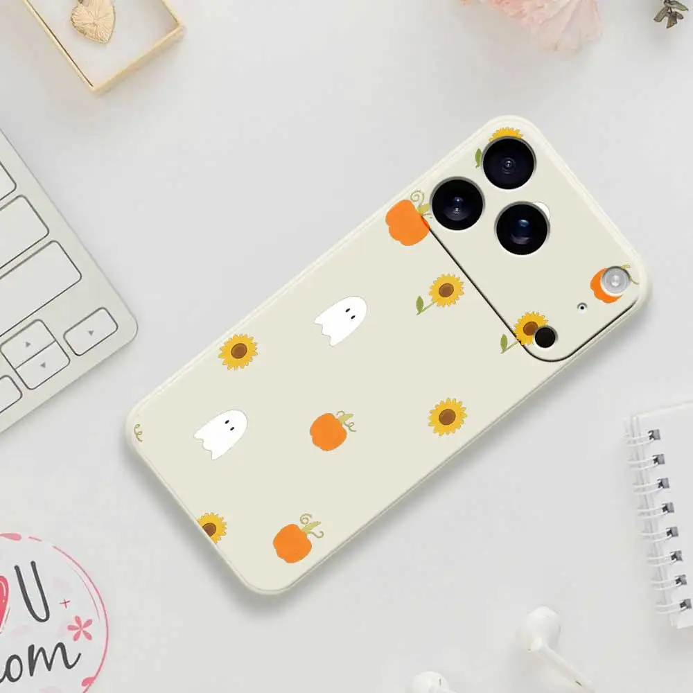 Custodia per telefono zucca fantasma per iPhone 17 Pro Max 17 Air 16 15 14 Plus 13 12 11 Pro Max XS Max XR 7 8 Plus 16E Cover morbida in silicone