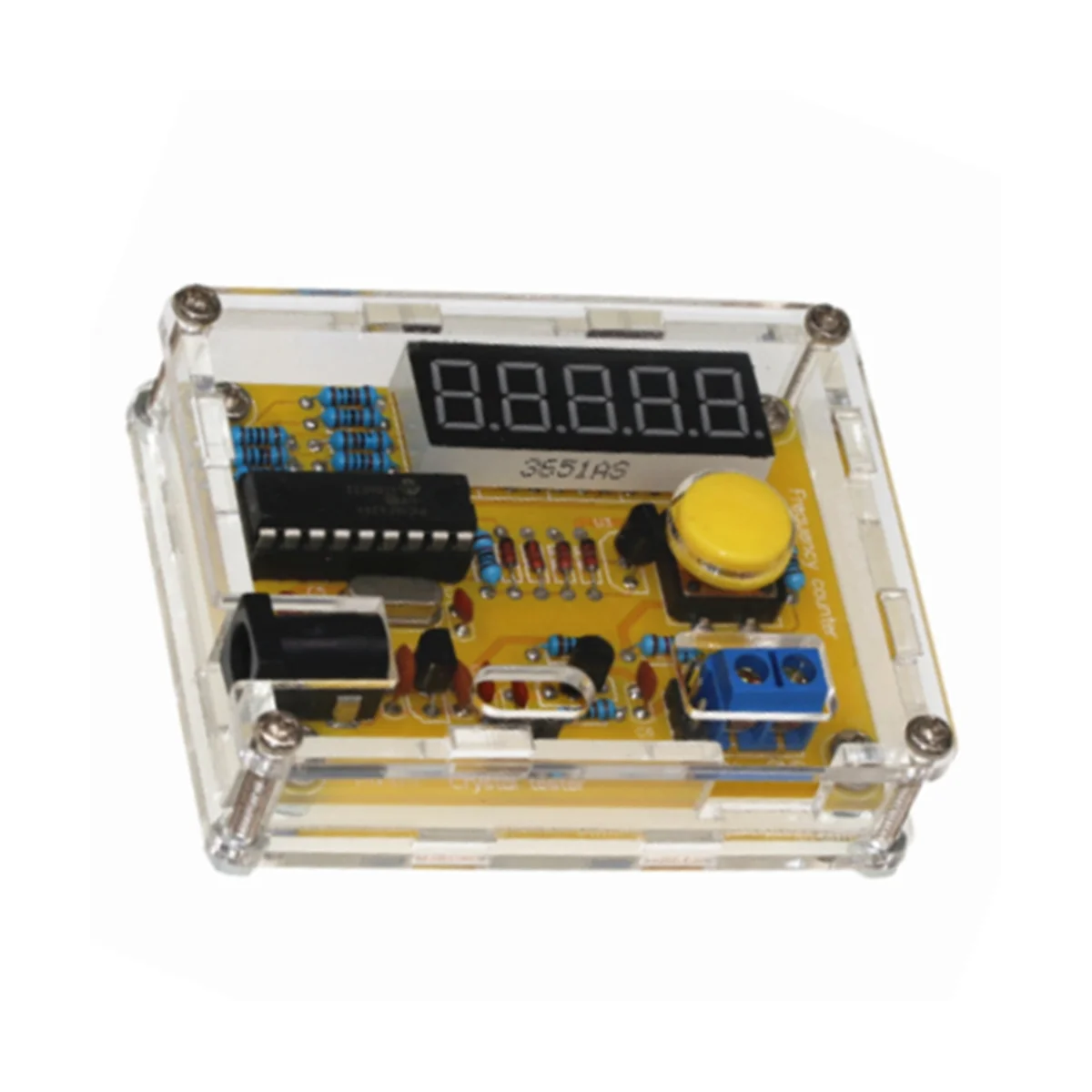 DIY Meter Frequency Counter Tester Digital Crystal Counter Meter Oscillator Tester with Transparent Case 1Hz-50MHz