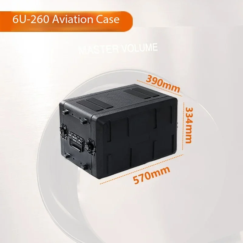 2U-6U PE Cabinet Shockproof Flight Case, 260mm Main Body Deep – Mic Amplifier Receiver Rack Air Box & Microphone Flightcase
