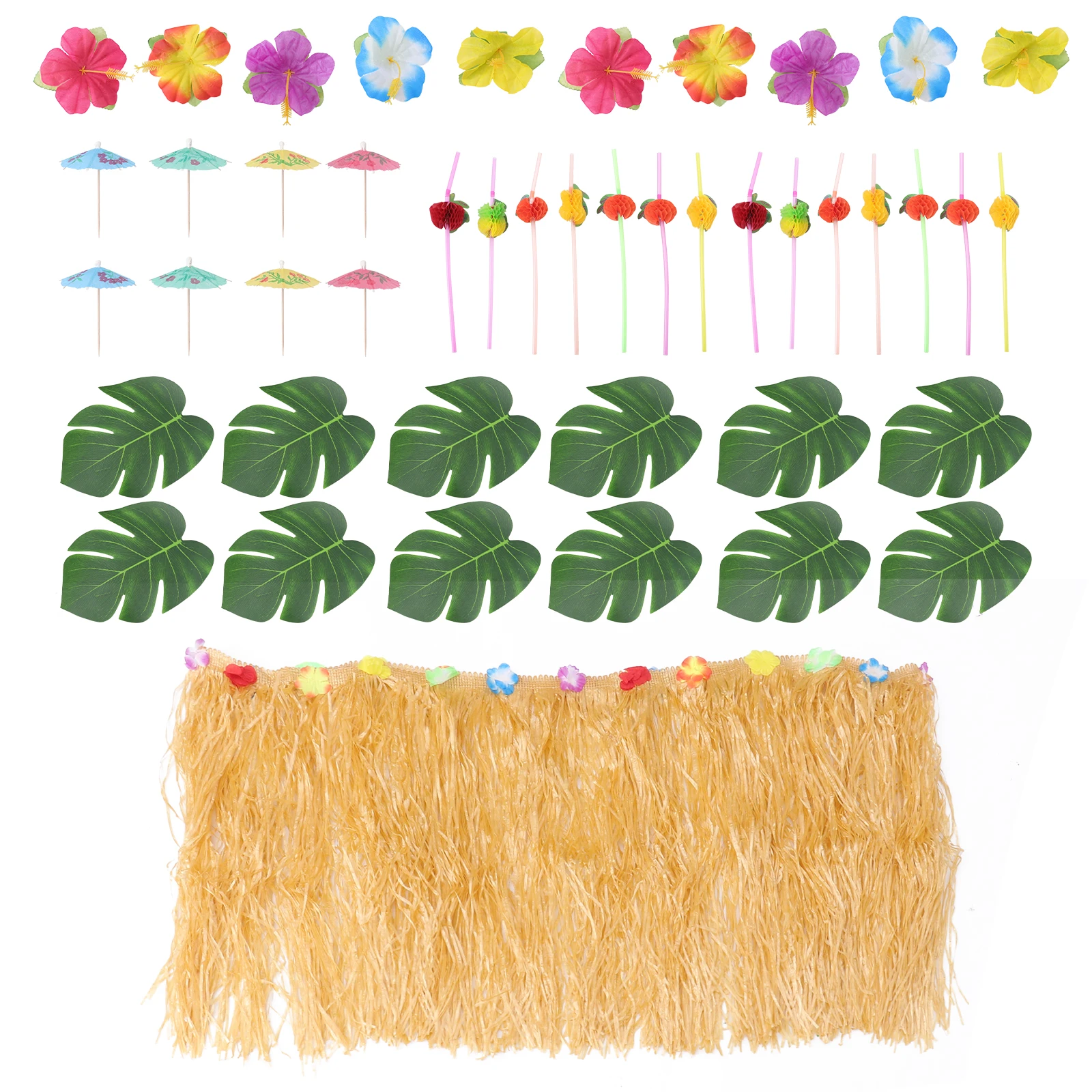 

Home Table Picnic Table Grass Skirt Fresh Creative PP Artificial Straw Grass Skirt Hawaiian Table Decorations