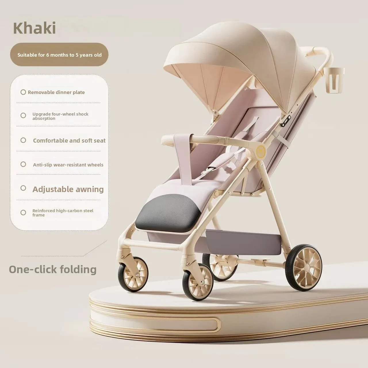 MAMA & BABY Packa Kompakter Reisekinderwagen – Leichtgewichtig, Einhändig Automatisch Faltbar, Tragbar & Liegeflach-Kinderwagen