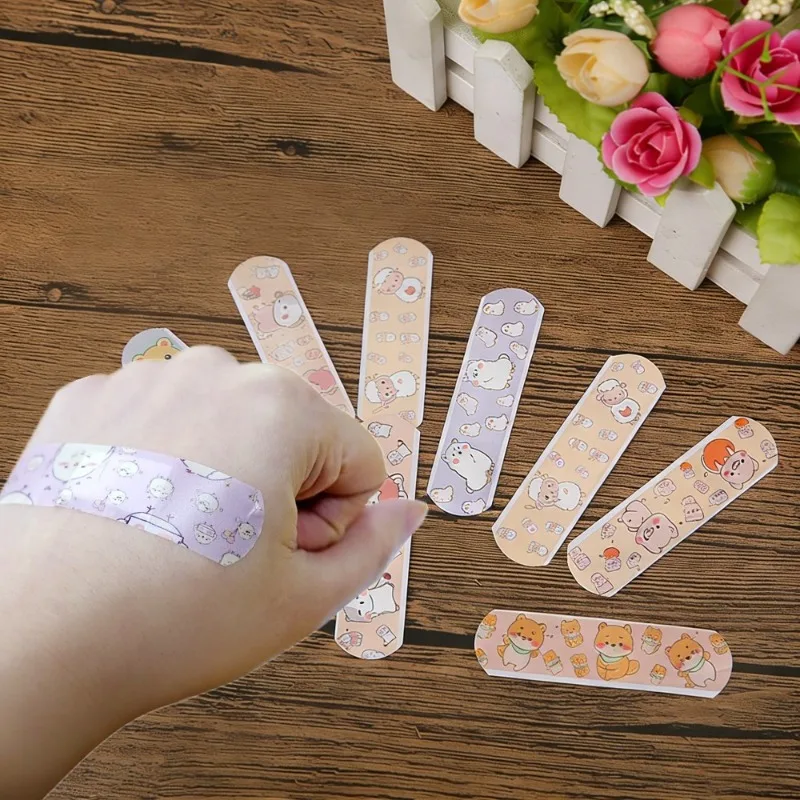 

100pcs 120pcs Per Set Cartoon Band Aid Waterproof PE Plasters for Children Wound Dressing Patch Tape First Aid Adhesive Bandages