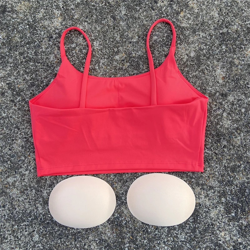 Women Sport Bra Gym Workout Top Thin Strap Yoga Clothes Crop Vest High Impact Fitness Bralette Push Up Running Tight Underwear
