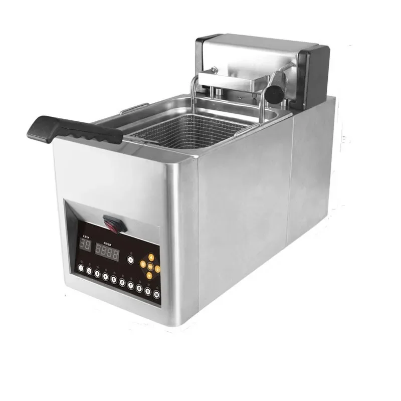 Elevação automática fritadeira elétrica, grande capacidade, temperatura controlada, espessamento, batatas fritas, frango frito, 8L