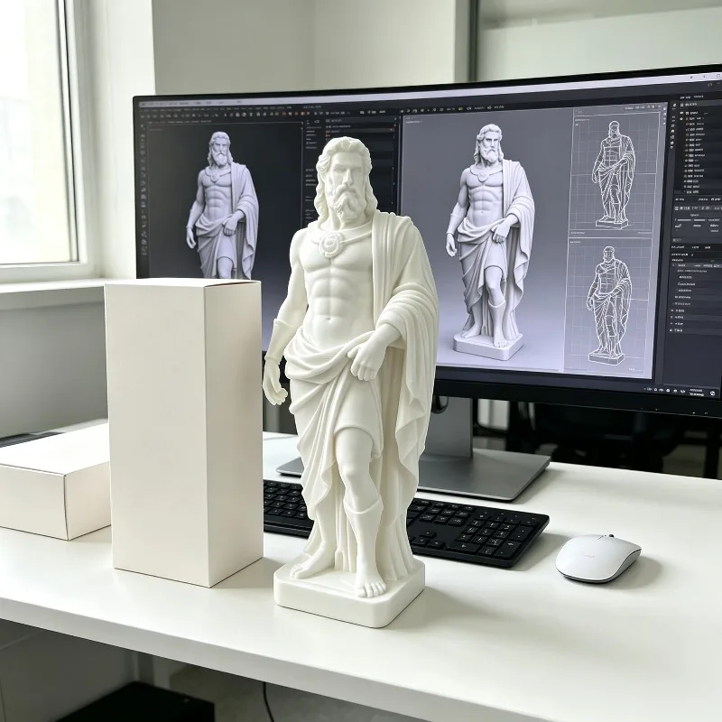 Ancient Greek Mythology Asclepius Statue God of Medicine 3D Print Sculpture Desktop Ornament Home Office Decor Collectible Gift