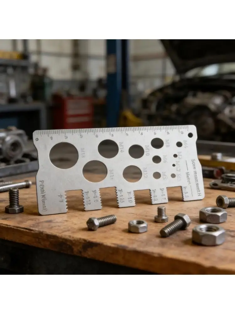  Easy to Read Thread Pitches Gauge for Quick Identification of Screw Size with Pitches Scale from P0.5 to P1.0