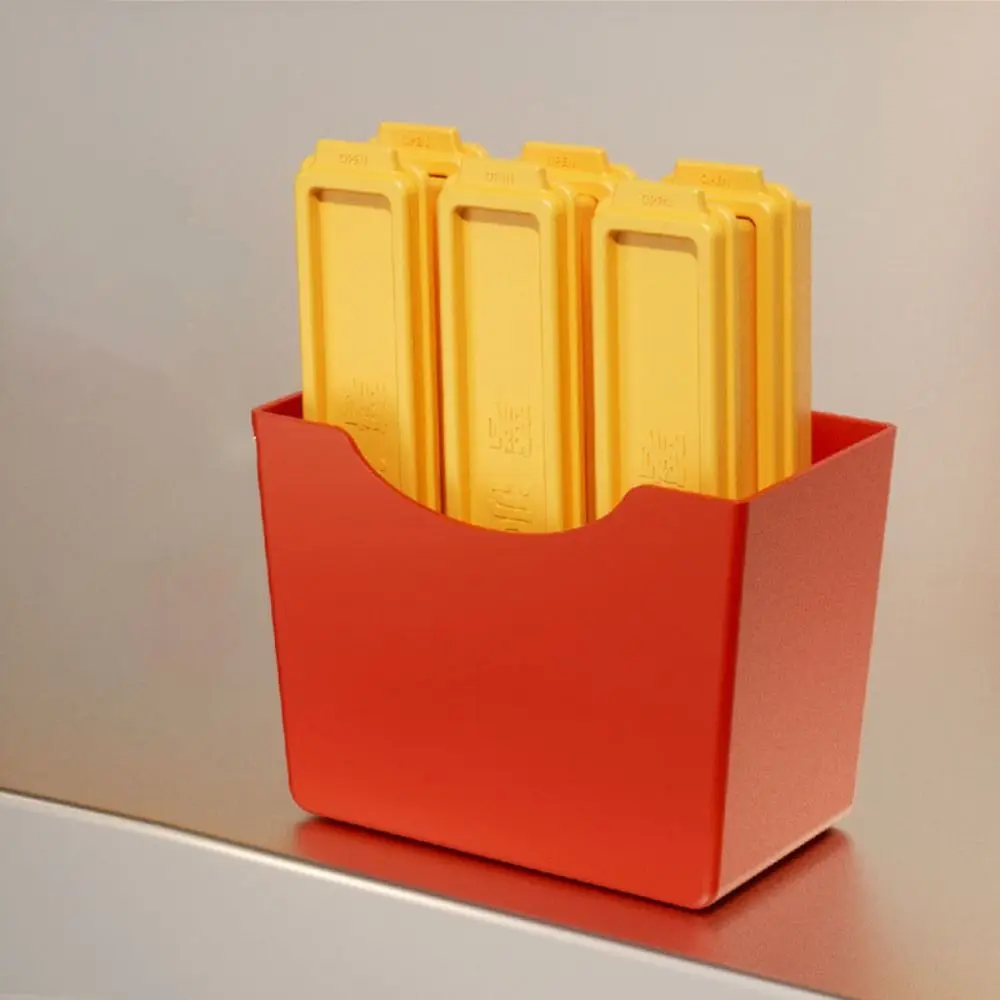 With Magnetic Storage Box French Fries Design Ice Mold Easy To Demould Rectangular Shaped Ice Cube Maker BPA Free Plastic