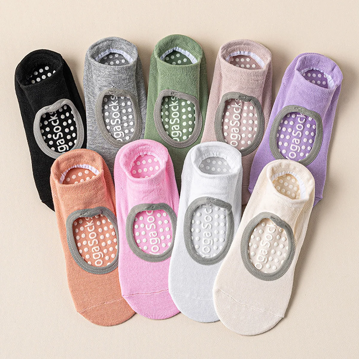 3 Pares de Calcetines de Yoga y Pilates con Agarre para Mujer, Calcetines Antideslizantes, Calcetines de Tobillo Antideslizantes para Pilates, Barre, Danza, Yoga