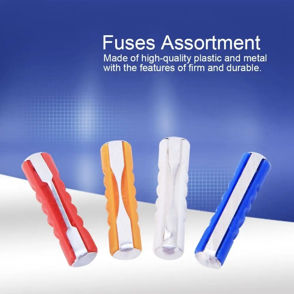 100 قطعة 5A 8A 16A 25A سلك الأمان أصفر أبيض أحمر أزرق المحمولة سلك أمان السيارة سلك أمان السيارات الأوروبي #3