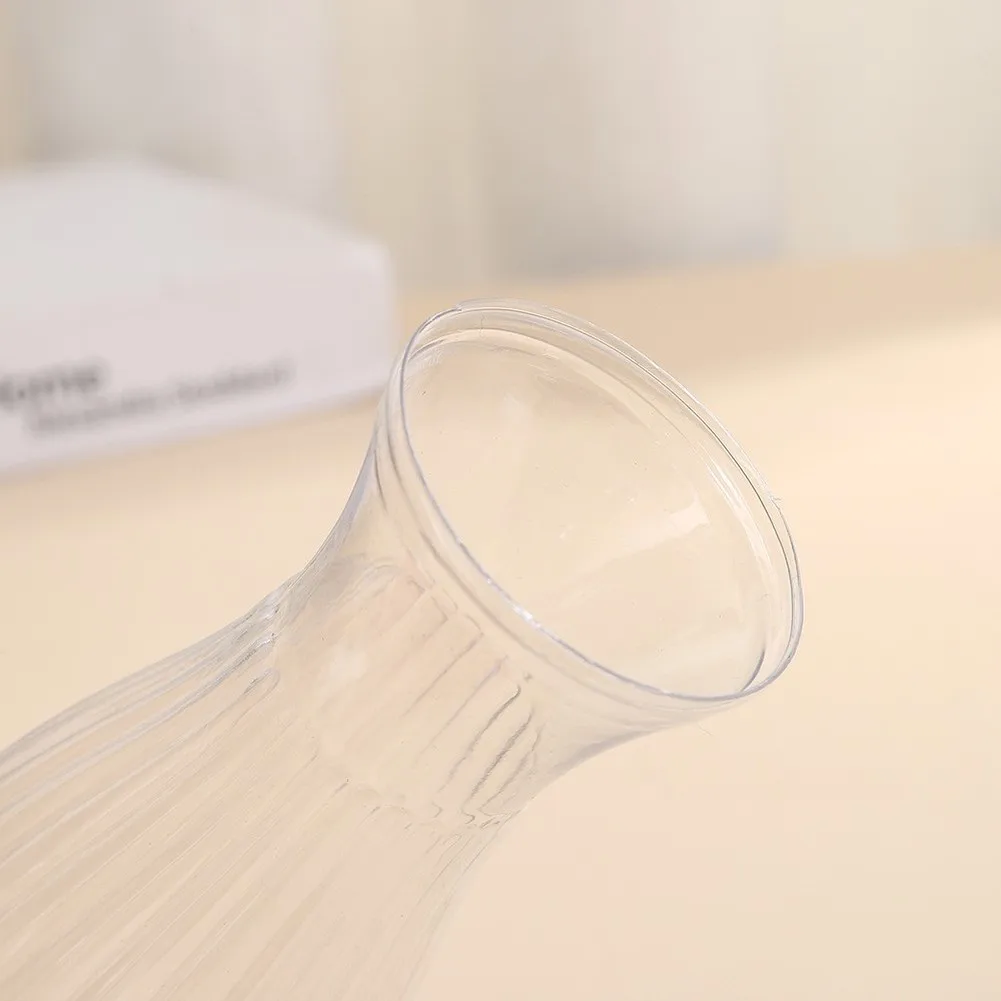 Transparent Plastic Flower Pot 5x17cm Modern Vase For Dried Fresh Floral Arrangements Home Office Tabletop Decor Container