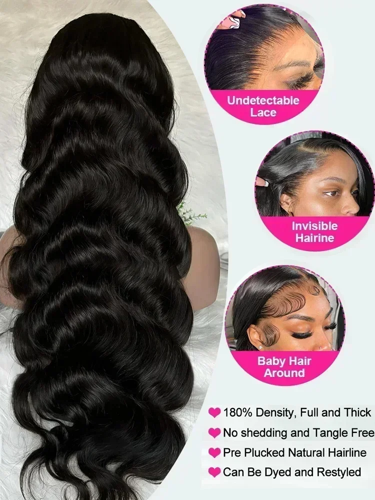 30 40 Inch Body Wave Lace Front Wigs Human Hair 13x4 13x6 HD Lace Frontal Wigs Transparent Body Wave Human Hair Wigs For Women image 3
