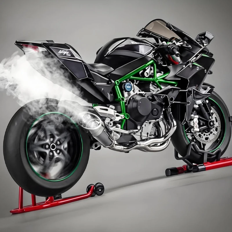 1:6 Kawasaki H2R Bootable Sprayable динамический сплав металла Литая модель мотоцикла звук и фотоэлемент подарок на день рождения для мальчика