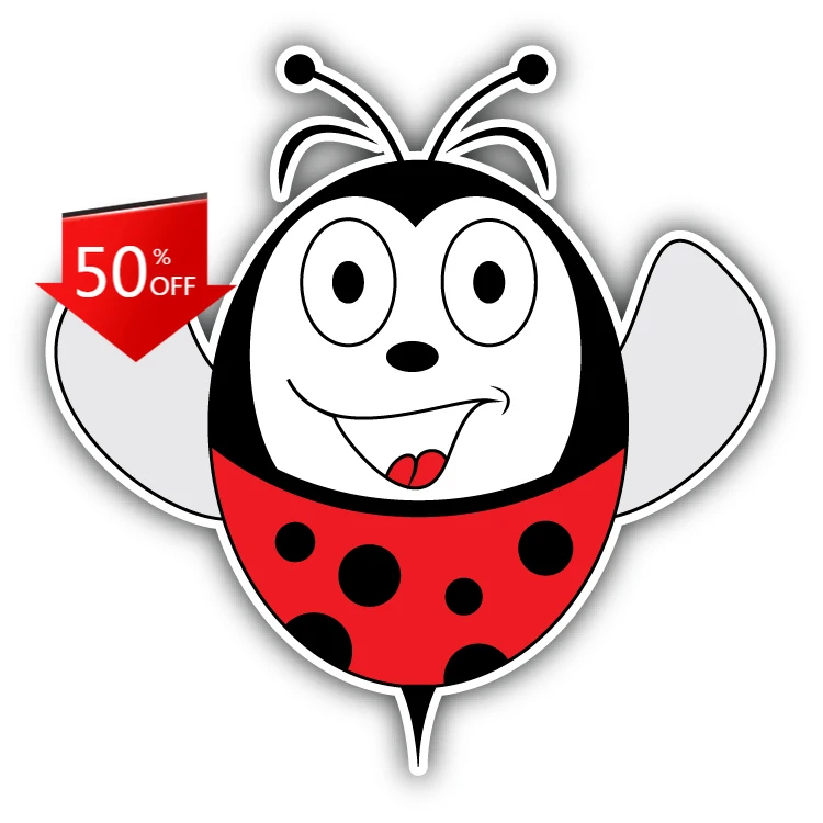 

Ladybug Cartoon Unique Car Laptop Window Bumper Waterproof Vinyl Decal Accessory Retro Retro Retro Cute Unique Unique