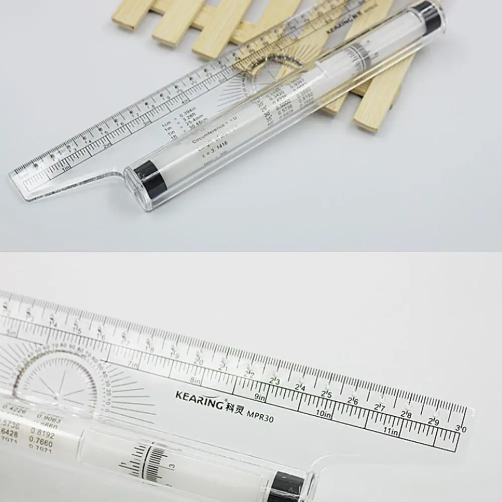 1pcs 30cm Parallel Ruler Multifunctional Drawing Parallel Rolling Push Ruler Protractor Scale Ruler regla rodante regla paralela