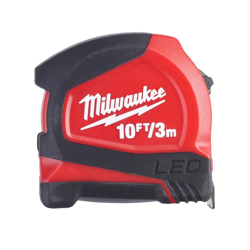 Milwaukee 48226602 LED Tape Measure 3m/10ft Blade Width 12mm  Mini Portable Woodwork Electrician Measure Tool