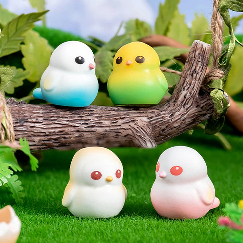 Cute Mini Round Rolling Bird Ornament Figurines Micro Landscape Dollhouse Home Craft Decorations DIY Fairy Garden Accessories