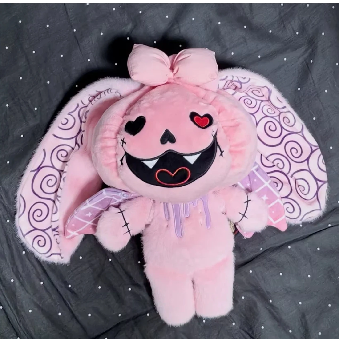 Plushie Dreadfuls Pink Love Rabbit Plush Doll Stuffed Figure Gothic Style Collectible Ornament Desktop Display Decor Gift