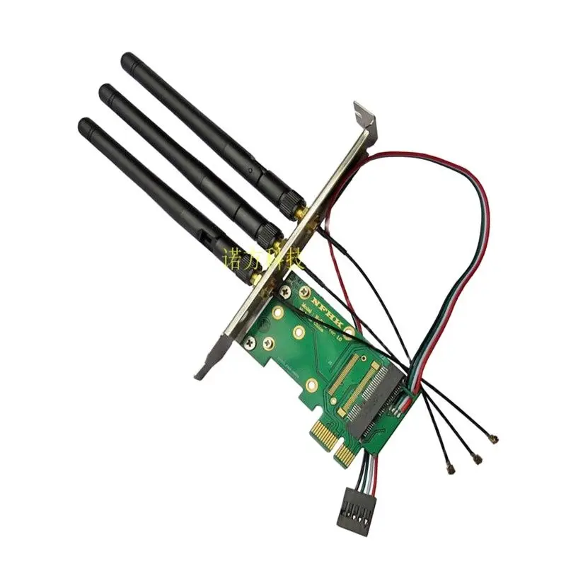 3 antennas full height half height MINI PCIE wireless network card to PCIe x1 interface adapter card supports Bluetooth