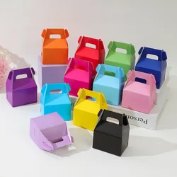 6/12PCS Unique Cake Box New Cupcake Box Cardboard Paper Candy Boxes With Handle Holiday Party Gift Packaging Supplies
