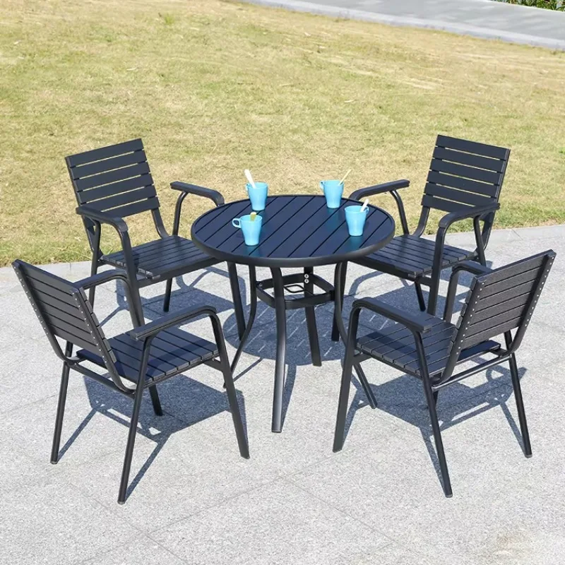 

Cheap Outdoor Dining Furniture Cafe Coffee Set Round Outside Patio Table and Chair