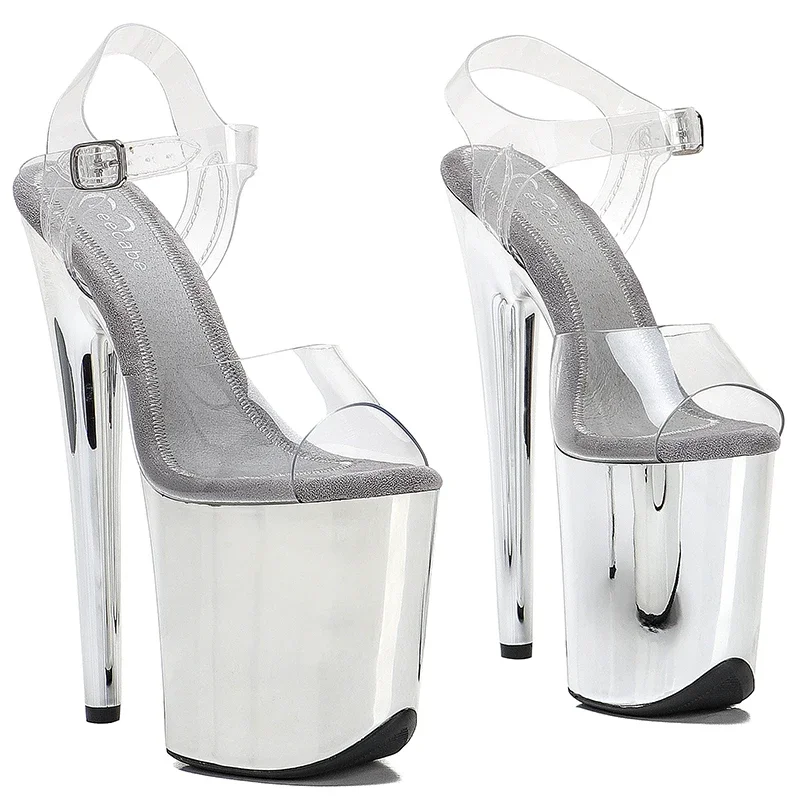 Leecabe  20cm/8inch PVC Uppre New  color high heel sandals sexy model show shoes  pole dancing shoes platform sandals 1D