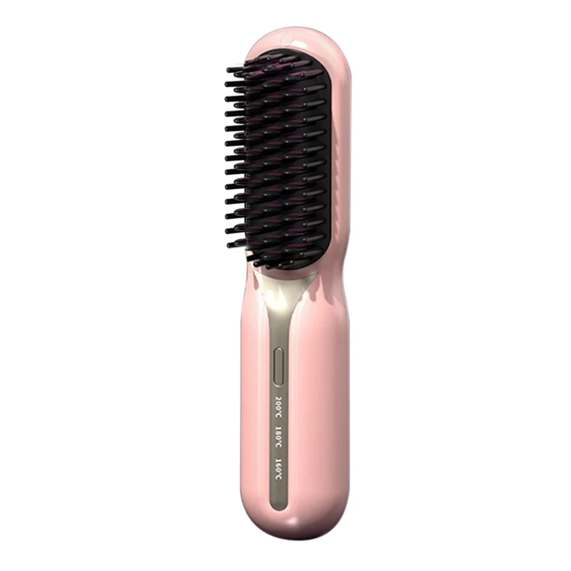 AGOUP Cordless Hair Straightener Hot Heating Comb Professional Electric Brush For Hair Smoothing Iron Negative  Hair Care