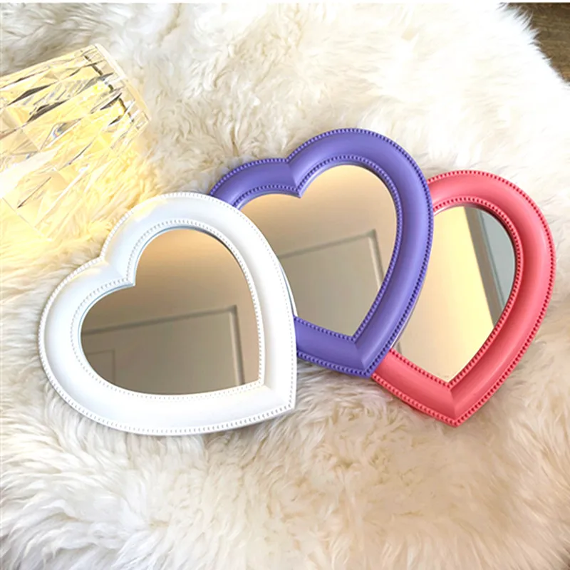 

GU302 Web Celebrity Cosmetic Mirror Decorative Mirror Girl Heart Student Dormitory Mirror Portable Home Small Compact Mirror