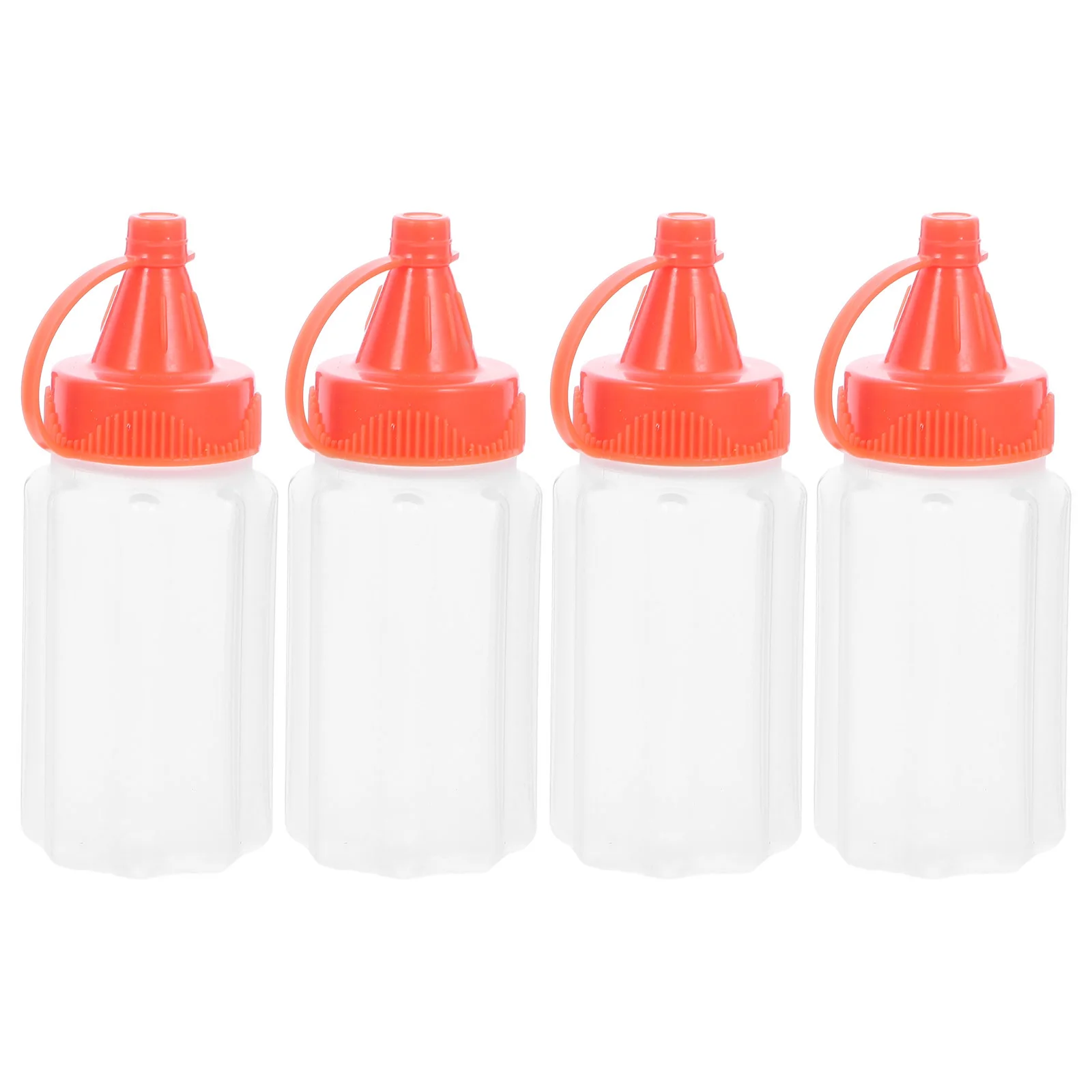 

4 Pcs Squeeze Bottles Transparent Kitchen BBQ Condiment Dispensers Dressing Containers Mini Squeezing Bottles Gadgets