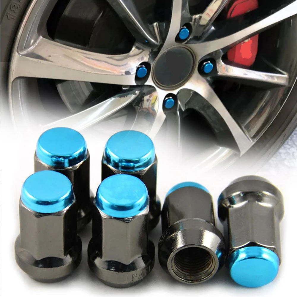 20pcs/set Car Wheel Lug Nuts 33mm Anti Theft Wheel Nut Caps Protection Covers Exterior Accessories Nuts M12x1.5/1.25